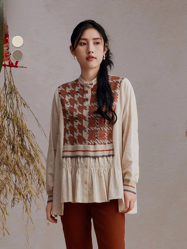Elegant Loose Long Sleeve Mid-Length Shirt for Women Winter Casual Vintage Style Fashionable Cotton Polyester Blend T-Shirt
Elegant Loose Long Sleeve Mid-Length Shirt for Women Winter Casual Vintage Style Fashionable Cotton Polyester Blend T-Shirt