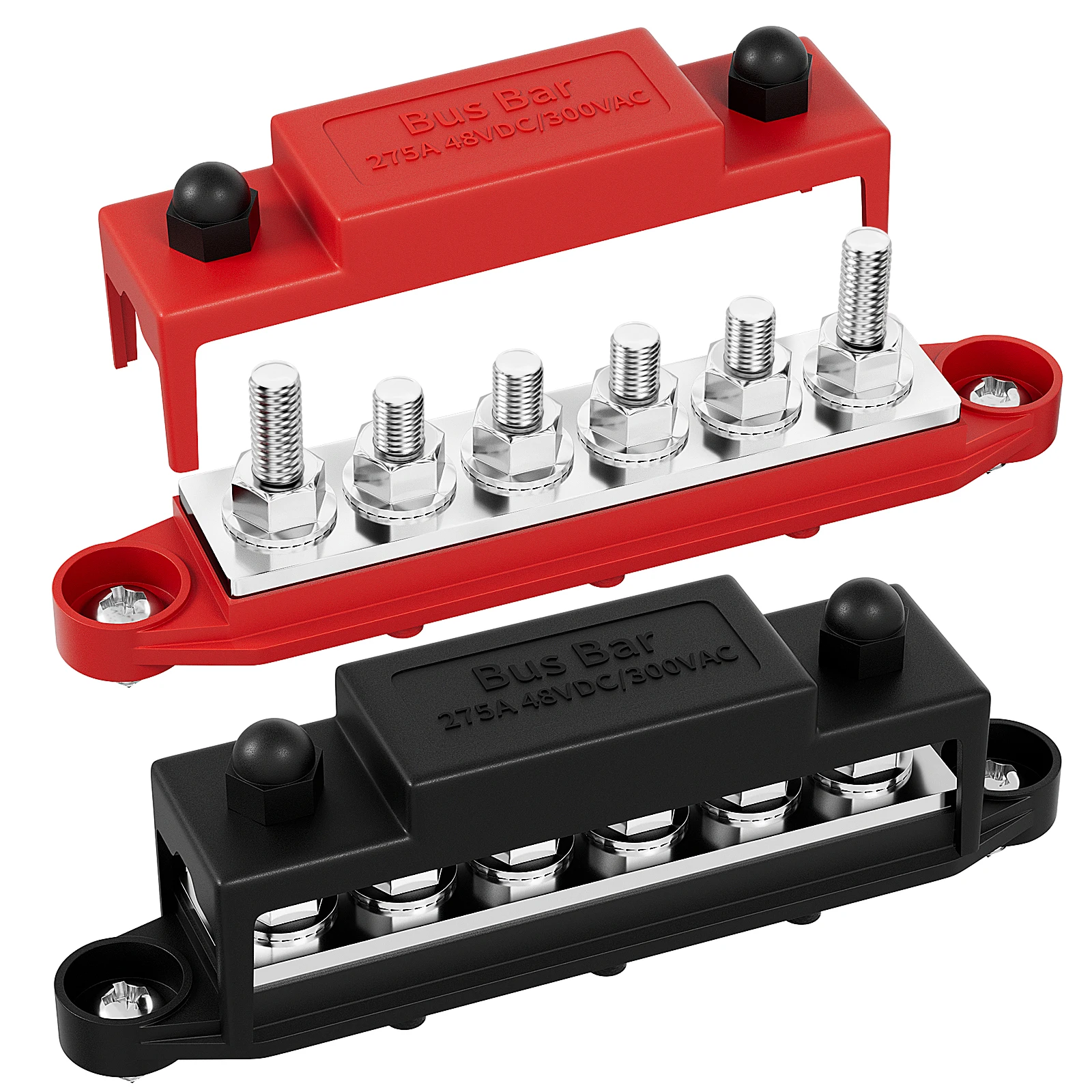 275A Bus Bar 12V Power Distribution Block Car Audio Busbar 6 x 5/16" (M8) Terminal Stud Positive & Ground Battery Bus Bar
275A Bus Bar 12V Power Distribution Block Car Audio Busbar 6 x 5/16" (M8) Terminal Stud Positive & Ground Battery Bus Bar