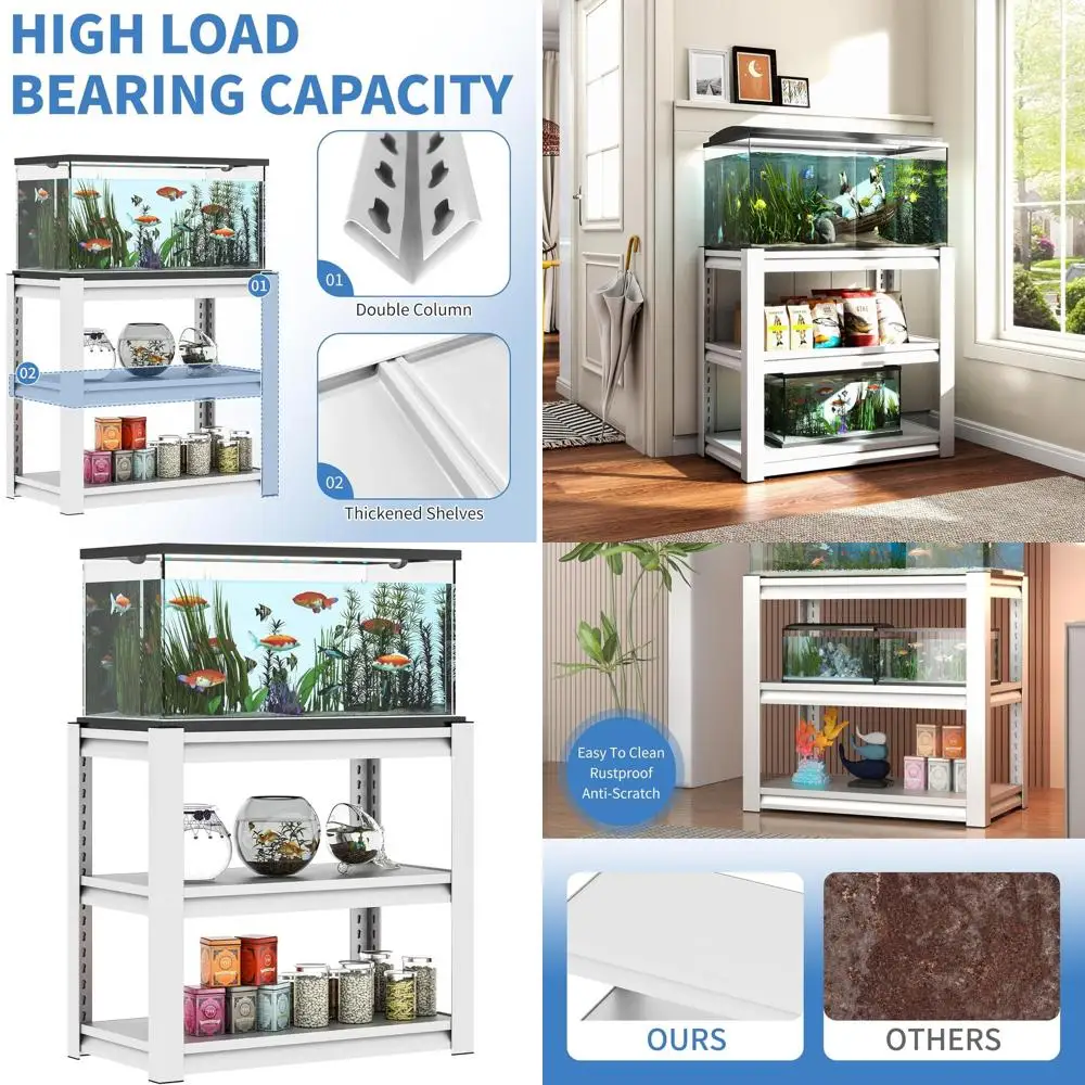 Heavy-Duty 3-Tier Metal Stand for 20 Gallon Aquariums, Reptile Terrariums, or 30 Gallon Breeder Tanks, 31.5x18x34
Heavy-Duty 3-Tier Metal Stand for 20 Gallon Aquariums, Reptile Terrariums, or 30 Gallon Breeder Tanks, 31.5x18x34
