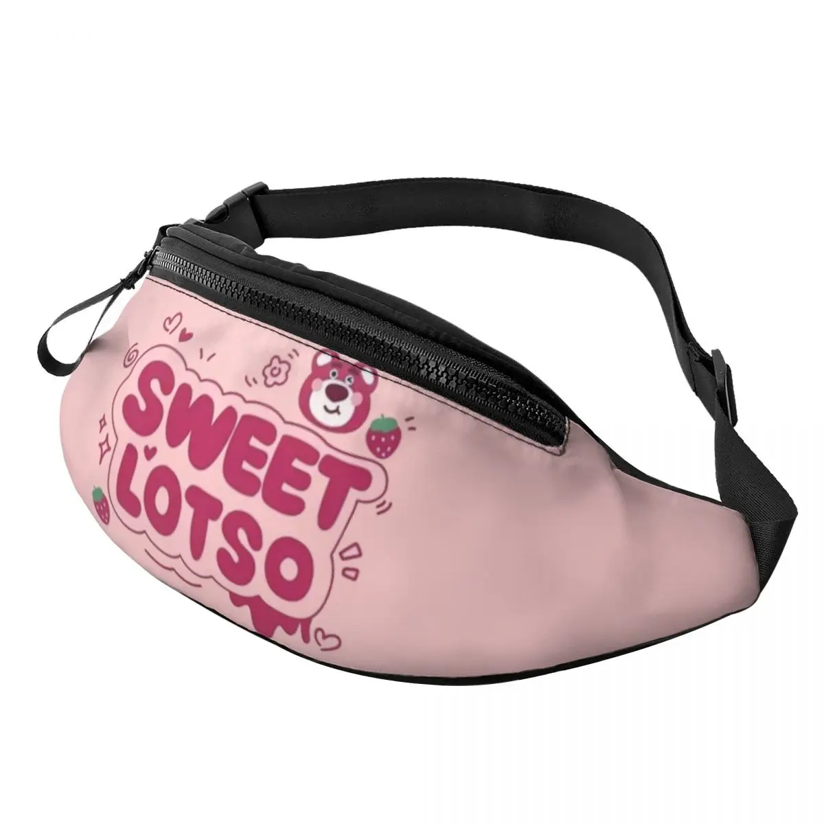 Custom Sweet Lotso Huggin Strawberry Bear Fanny Pack for Women Men Fashion Crossbody Waist Bag Cycling Camping Phone Money Pouch
Custom Sweet Lotso Huggin Strawberry Bear Fanny Pack for Women Men Fashion Crossbody Waist Bag Cycling Camping Phone Money Pouch