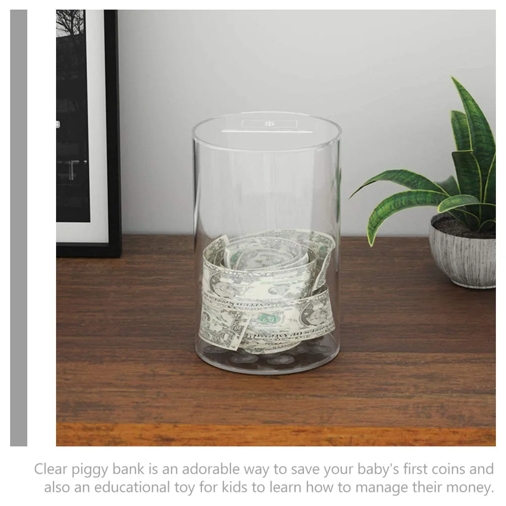 Acrylic Transparent Piggy Bank Clear Money Storage Pot Desktop Savings Jar Coin Container Home Accessories for Kids Adults
Acrylic Transparent Piggy Bank Clear Money Storage Pot Desktop Savings Jar Coin Container Home Accessories for Kids Adults