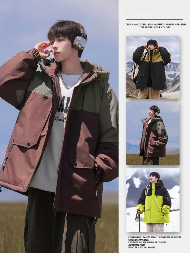 Американская утепленная мужская пуховая куртка для зимы, теплая, с капюшоном, для активного отдыха, на флисовой подкладке, на молнии, для пар
Американская утепленная мужская пуховая куртка для зимы, теплая, с капюшоном, для активного отдыха, на флисовой подкладке, на молнии, для пар