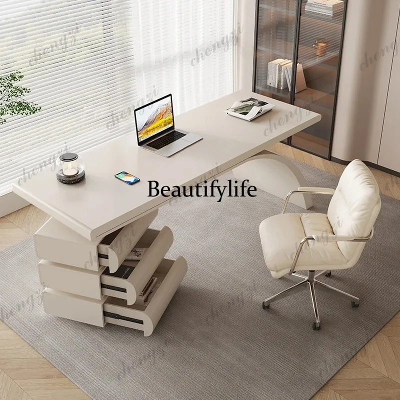 TTT Cream-style Solid Wood Office Desk, Modern Small-sized Home Study Office Desk Light Luxury Computer Home Furniture
TTT Cream-style Solid Wood Office Desk, Modern Small-sized Home Study Office Desk Light Luxury Computer Home Furniture