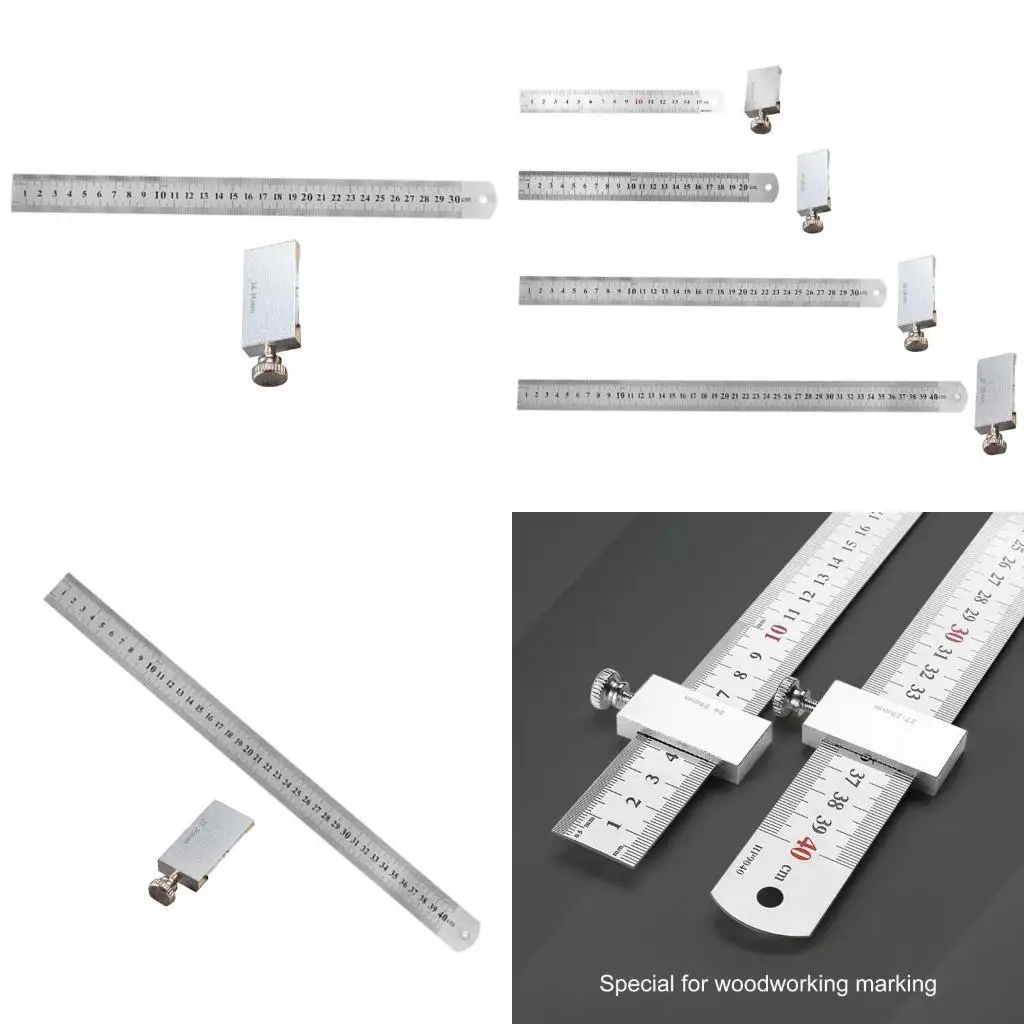 R9UF 15/20/30/40cm Carpenter Scribing Ruler Metal Carpentry Square with Positioning Slide Stop Woodworking Tool Marking Gauge
R9UF 15/20/30/40cm Carpenter Scribing Ruler Metal Carpentry Square with Positioning Slide Stop Woodworking Tool Marking Gauge