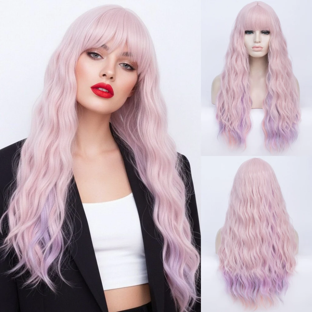 Синтетический парик MSIWIGS с длинными волнистыми прядями розового цвета омбре для женщин, термостойкий, с челкой, для образов на Хэллоуин и вечеринок.
Синтетический парик MSIWIGS с длинными волнистыми прядями розового цвета омбре для женщин, термостойкий, с челкой, для образов на Хэллоуин и вечеринок.