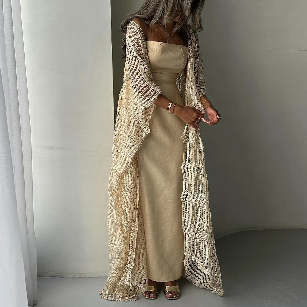 Customized High Quality Shawl Jersey Evening Dress Temperament Strapless 3/4 Sleeves Straight Floor Length Special Occ
Customized High Quality Shawl Jersey Evening Dress Temperament Strapless 3/4 Sleeves Straight Floor Length Special Occ