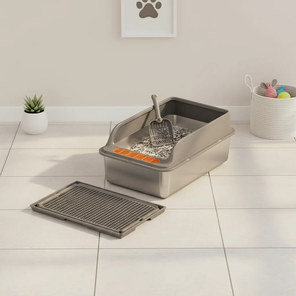 Durable Comfortable Easy Clean Odor Control Deodorizes Large Capacity Stainless Steel Rectangle Cat Litter Box Semi-enclosed
Durable Comfortable Easy Clean Odor Control Deodorizes Large Capacity Stainless Steel Rectangle Cat Litter Box Semi-enclosed