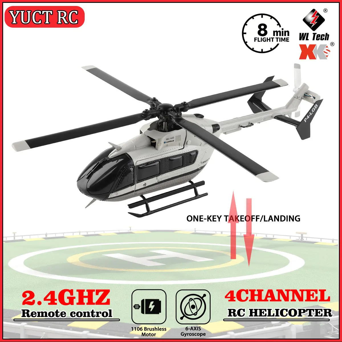 WLtoys K160 2.4GHz 4CH RC Helicopter 6-Axis Gyro Brushless Motor EC-145 Simulated Aircraft Remote Control Toy for Kids
WLtoys K160 2.4GHz 4CH RC Helicopter 6-Axis Gyro Brushless Motor EC-145 Simulated Aircraft Remote Control Toy for Kids