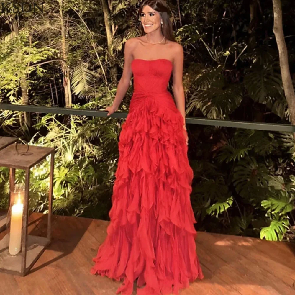 KSDN Formal Evening Dresses Elegant Women Strapless Sweep Train Ruched Long Dress Special Occasion Customized Gowns Vestidos
KSDN Formal Evening Dresses Elegant Women Strapless Sweep Train Ruched Long Dress Special Occasion Customized Gowns Vestidos