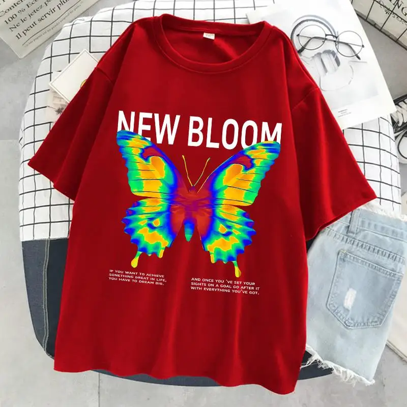 New Bloom Butterfly Printing T-Shirt Women Summer Soft Tshirt Casual Sport Basic Short Sleeve Cool Street Daily Clothes Female
New Bloom Butterfly Printing T-Shirt Women Summer Soft Tshirt Casual Sport Basic Short Sleeve Cool Street Daily Clothes Female