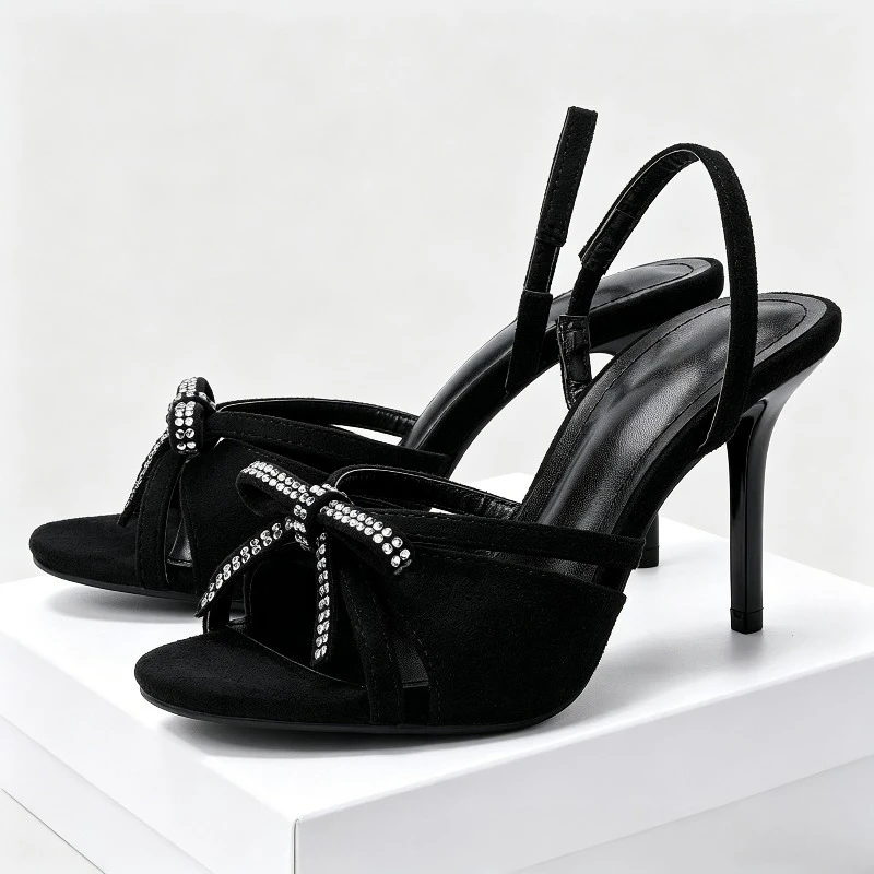 Rhinestone Butterfly Bow High-heeled Sandals for Women Peep Toe Hollow Slippers Designer Backless Pumps Banquet Party Shoes
Rhinestone Butterfly Bow High-heeled Sandals for Women Peep Toe Hollow Slippers Designer Backless Pumps Banquet Party Shoes