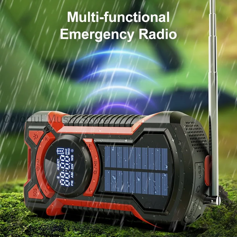 Emergency Radio Hand Crank Solar 5000mAh Outdoor IP65 Waterproof Dustproof Bluetooth 5.3 Portable AM FM NOAA Weather Alert Radio
Emergency Radio Hand Crank Solar 5000mAh Outdoor IP65 Waterproof Dustproof Bluetooth 5.3 Portable AM FM NOAA Weather Alert Radio