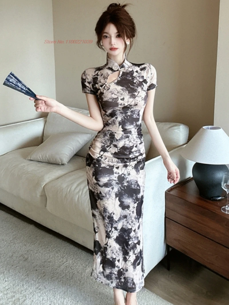 Китайское сексуальное платье 2021, улучшенное Cheongsam с национальным цветочным принтом, эластичное сетчатое вечернее платье Ципао, платье Ципао для ночного клуба, платье Ципао
Китайское сексуальное платье 2021, улучшенное Cheongsam с национальным цветочным принтом, эластичное сетчатое вечернее платье Ципао, платье Ципао для ночного клуба, платье Ципао