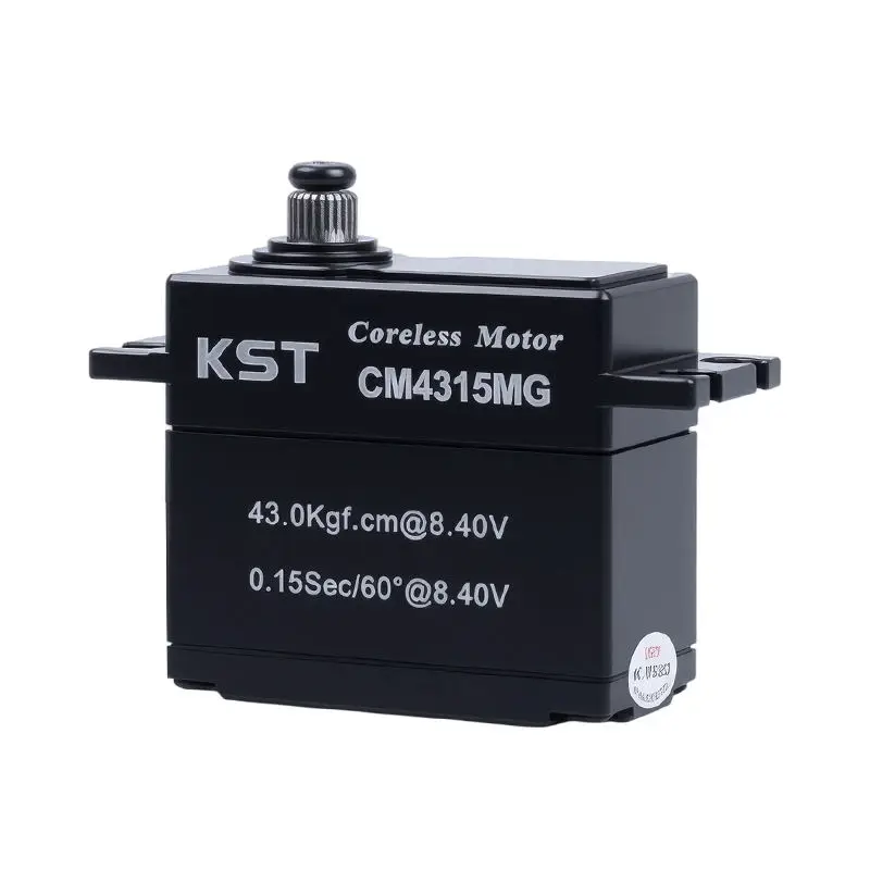 KST CM4315MG IP65 waterproof with 43Kgf.cm torque, 0.15 seconds/60 metal gear without core servo
KST CM4315MG IP65 waterproof with 43Kgf.cm torque, 0.15 seconds/60 metal gear without core servo