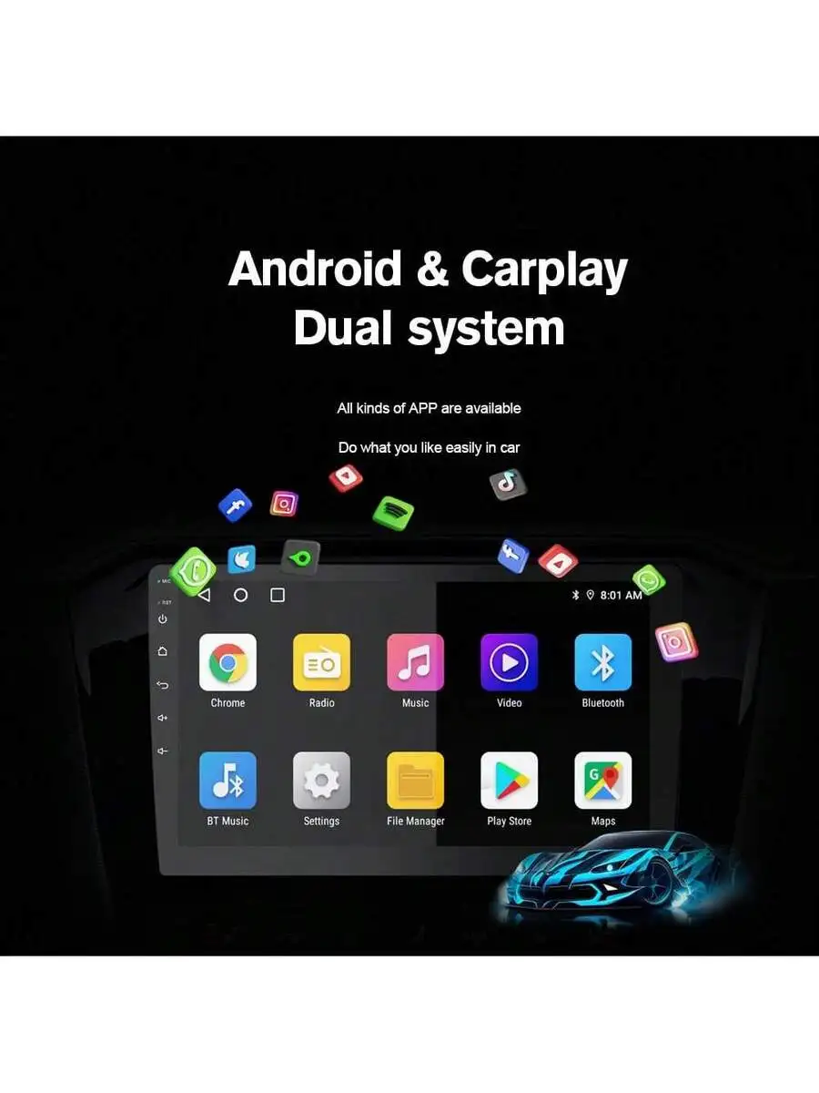 7-Inch 2GB+32GB Android 13 Double Din Car Infotainment System: 1024P Touchscreen, Bluetooth 4.0, AHD Camera, GPS, Wi-Fi,
7-Inch 2GB+32GB Android 13 Double Din Car Infotainment System: 1024P Touchscreen, Bluetooth 4.0, AHD Camera, GPS, Wi-Fi,