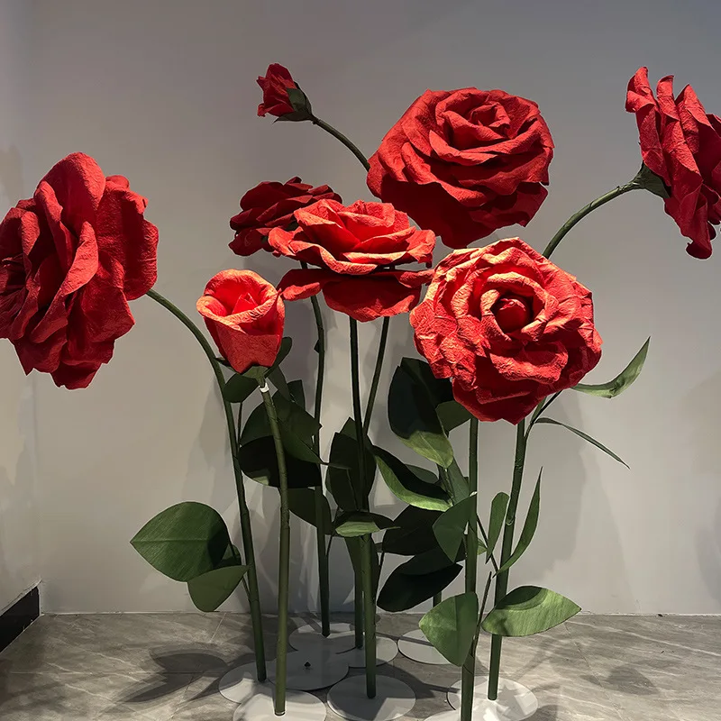 Handmade giant crepe paper rose flower stand wedding party event stage road decoration
Handmade giant crepe paper rose flower stand wedding party event stage road decoration