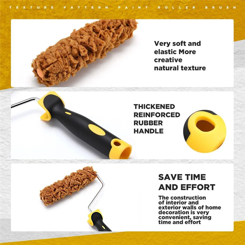 A76X-Paint Roller Kit 3 Pcs Texture Sponge Brush Tool With Roller Frame 6 Inch Pattern Roller Brush
A76X-Paint Roller Kit 3 Pcs Texture Sponge Brush Tool With Roller Frame 6 Inch Pattern Roller Brush