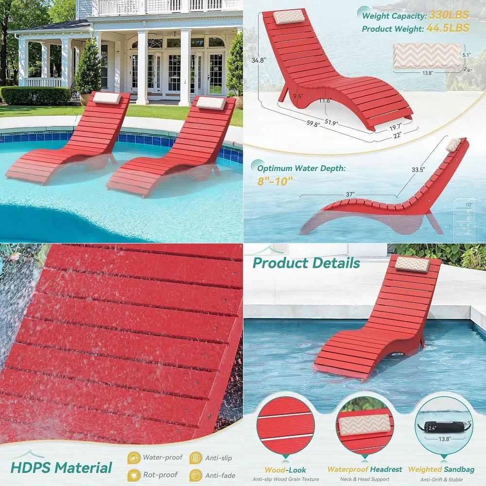 Lounge Chairs AntiFloating HDPS Design, Aquawave Lounge Chair with Headrest, Weighted Pool Chairs and Lounges for Poolside amp
Lounge Chairs AntiFloating HDPS Design, Aquawave Lounge Chair with Headrest, Weighted Pool Chairs and Lounges for Poolside amp