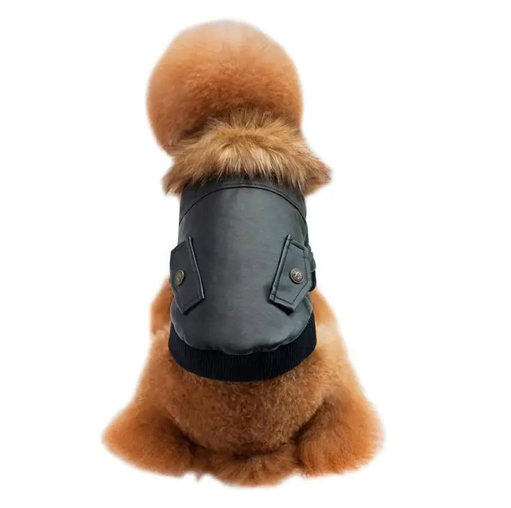 dog padded coat teddy small and medium-sized dog clothing fur collar leather coat
dog padded coat teddy small and medium-sized dog clothing fur collar leather coat