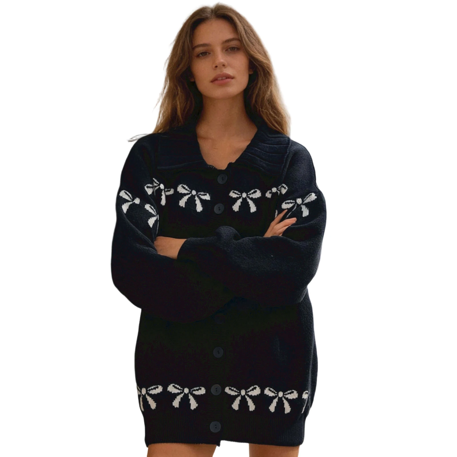 Valentine s Day Women s Cardigan Sweater Lantern Long Sleeve Lapel Neck Button Down Knit Jacket
Valentine s Day Women s Cardigan Sweater Lantern Long Sleeve Lapel Neck Button Down Knit Jacket