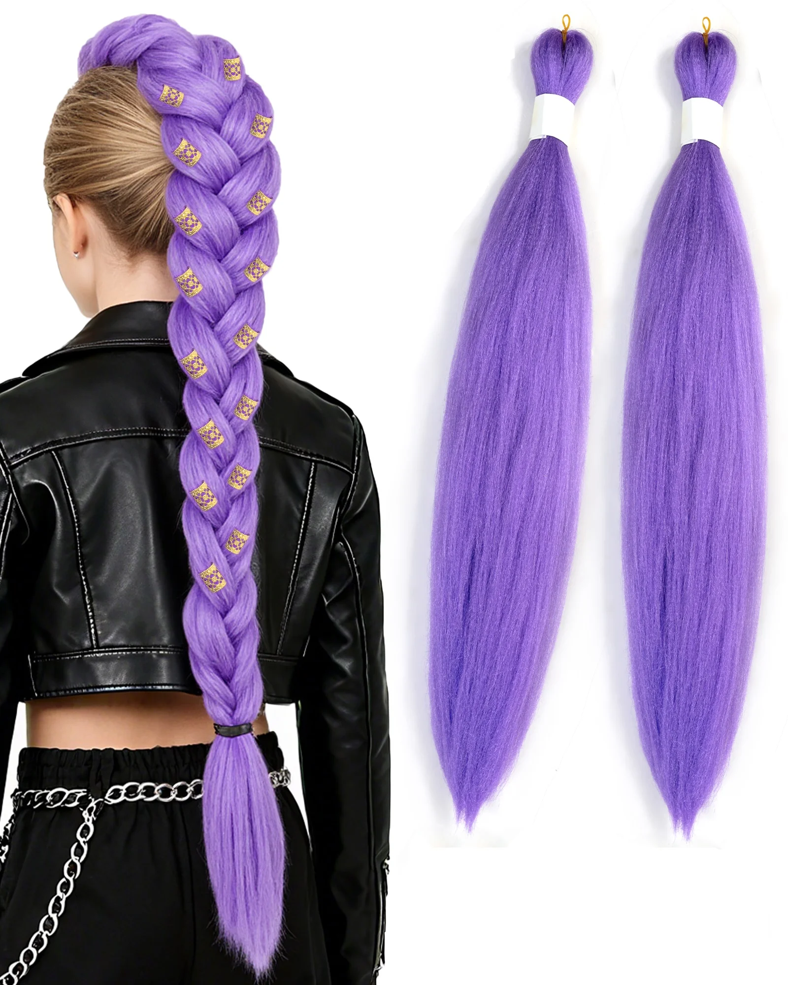 Long Purple (2 Pack) Synthetic Braiding Hair for Cosplay Halloween Stage Party Girl AdultsYaki Texture Braiding Hair
Long Purple (2 Pack) Synthetic Braiding Hair for Cosplay Halloween Stage Party Girl AdultsYaki Texture Braiding Hair