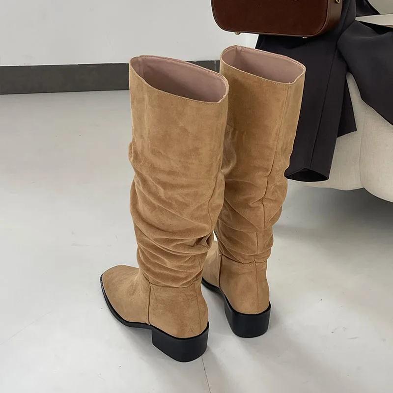 Большой размер 43, женские слипоны, современные женские сапоги до колена, модные женские длинные сапоги из флока на квадратном каблуке, женская обувь
Большой размер 43, женские слипоны, современные женские сапоги до колена, модные женские длинные сапоги из флока на квадратном каблуке, женская обувь