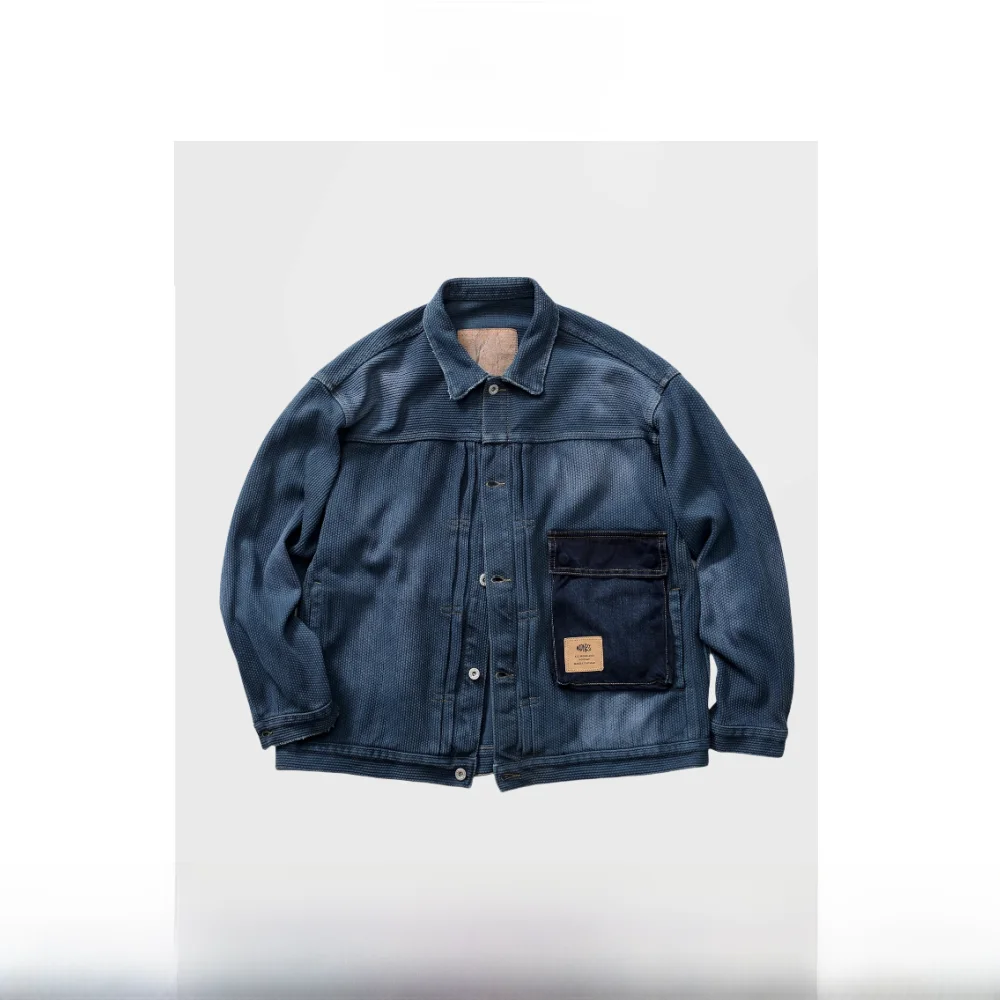 Indigo Denim Waed Jaet Yuen Man Le Swordsmanip orm Workwear Outerwear Loose Fit Long Sve Youthful Trend
Indigo Denim Waed Jaet Yuen Man Le Swordsmanip orm Workwear Outerwear Loose Fit Long Sve Youthful Trend