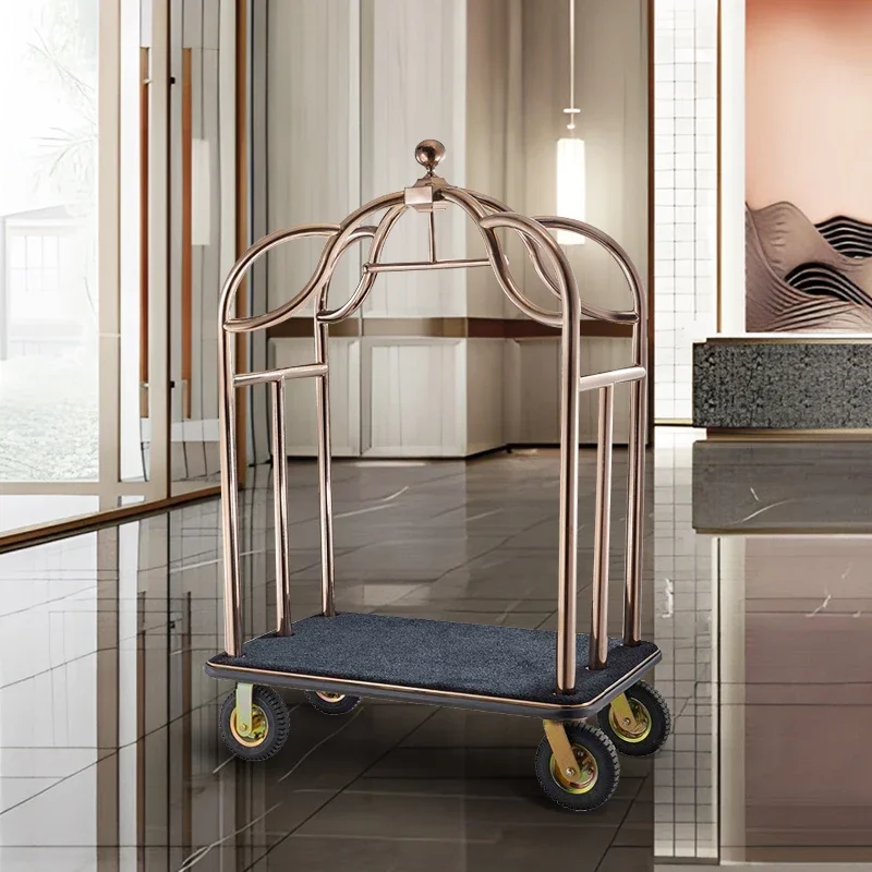 Lobby luggage cart hand-pulled stainless steel silent concierge wedding shop hand-pulled luggage cart
Lobby luggage cart hand-pulled stainless steel silent concierge wedding shop hand-pulled luggage cart
