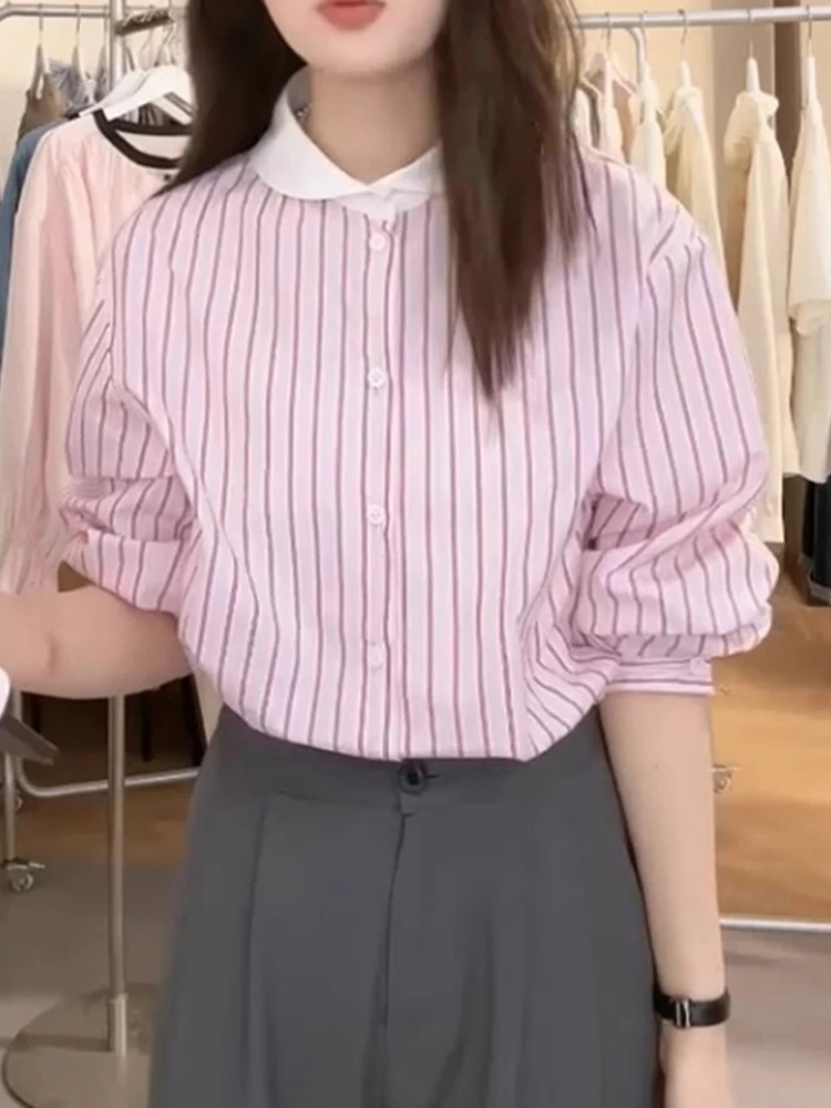 Faionable Stripe Color Blo Chiffon irt Casual Slimming Sweet Young-looking Autumn Top Women's Korean Sle Straight Cut...
Faionable Stripe Color Blo Chiffon irt Casual Slimming Sweet Young-looking Autumn Top Women's Korean Sle Straight Cut...