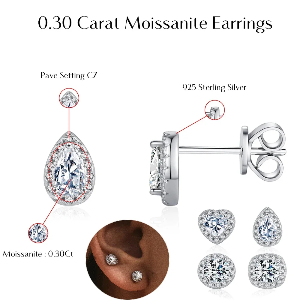 Apaison 925 Sterling Silver High Quality VVS1 Moissanite Multiple Style Stud Earrings For Woman Prom Party Jewelry Ladies Gift
Apaison 925 Sterling Silver High Quality VVS1 Moissanite Multiple Style Stud Earrings For Woman Prom Party Jewelry Ladies Gift