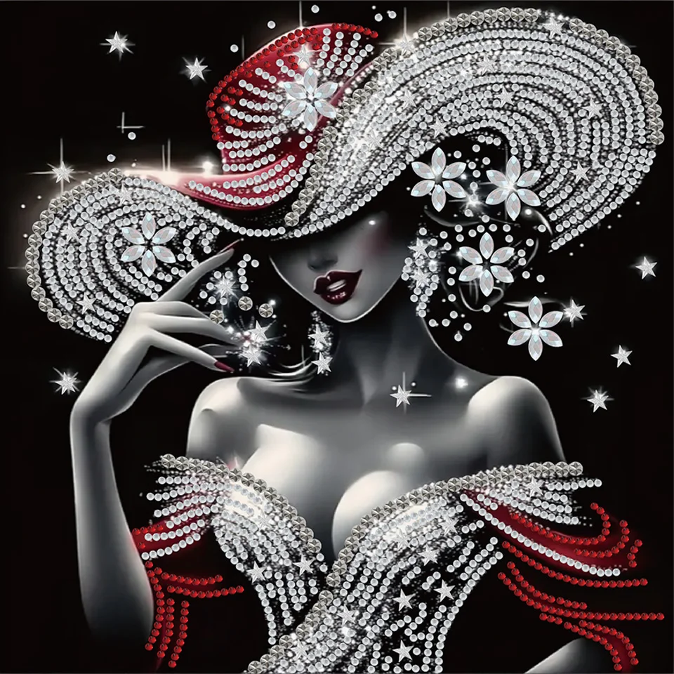 30X30CM Sparkling jewelry Elegant temperament woman DIY 5D Special-shaped Crystal Partial Diamond Painting Kits Mosaic Sparkling 
30X30CM Sparkling jewelry Elegant temperament woman DIY 5D Special-shaped Crystal Partial Diamond Painting Kits Mosaic Sparkling