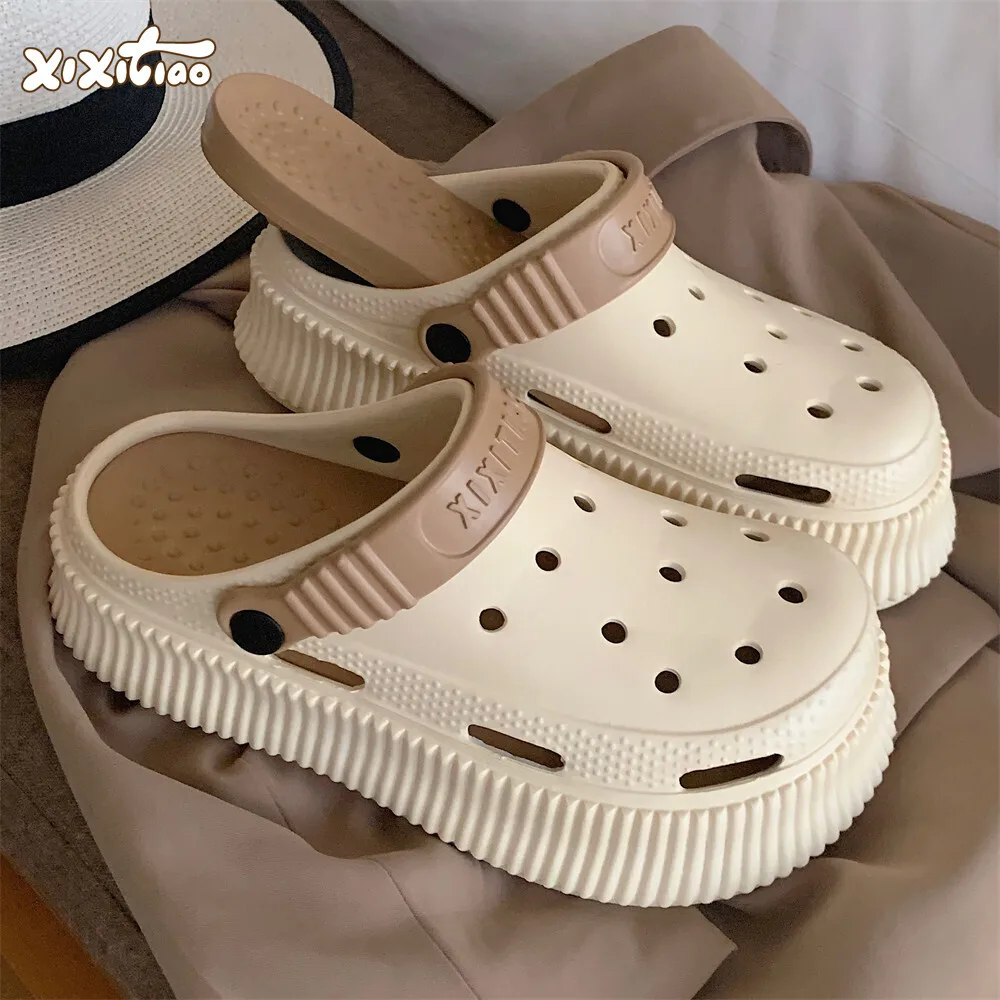 EVA Thick Soled Garden Shoes Sandals For Women Beach Slippers Casual Outerwear, Anti Slip, Summer Slippers
EVA Thick Soled Garden Shoes Sandals For Women Beach Slippers Casual Outerwear, Anti Slip, Summer Slippers