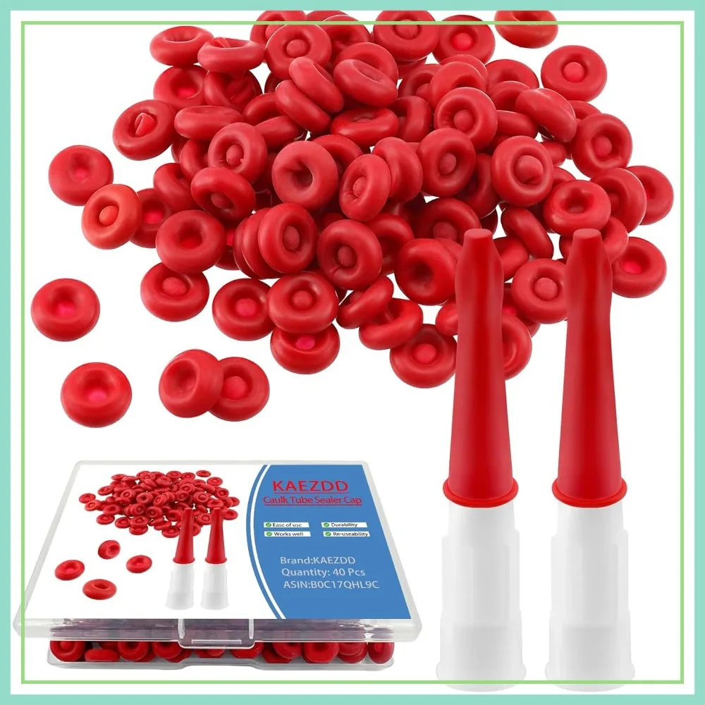 40 Pcs Caulk Tube Sealer Caps, Caulking Gun Tip Caps, Caulking Tool Accessory, Caulk Sealer Saver with Storage Box
40 Pcs Caulk Tube Sealer Caps, Caulking Gun Tip Caps, Caulking Tool Accessory, Caulk Sealer Saver with Storage Box