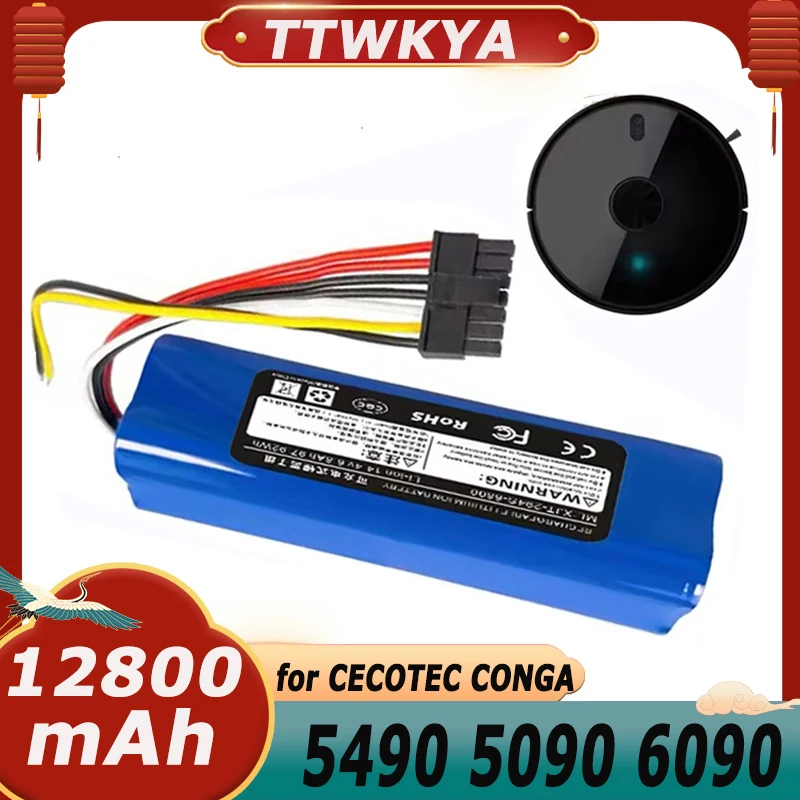 New 14.8V 12800mAh 100% CECOTEC CONGA 5090 6090 5490 Mopping Robot Battery Pack Netease Intelligent Manufacturing NIT Model
New 14.8V 12800mAh 100% CECOTEC CONGA 5090 6090 5490 Mopping Robot Battery Pack Netease Intelligent Manufacturing NIT Model