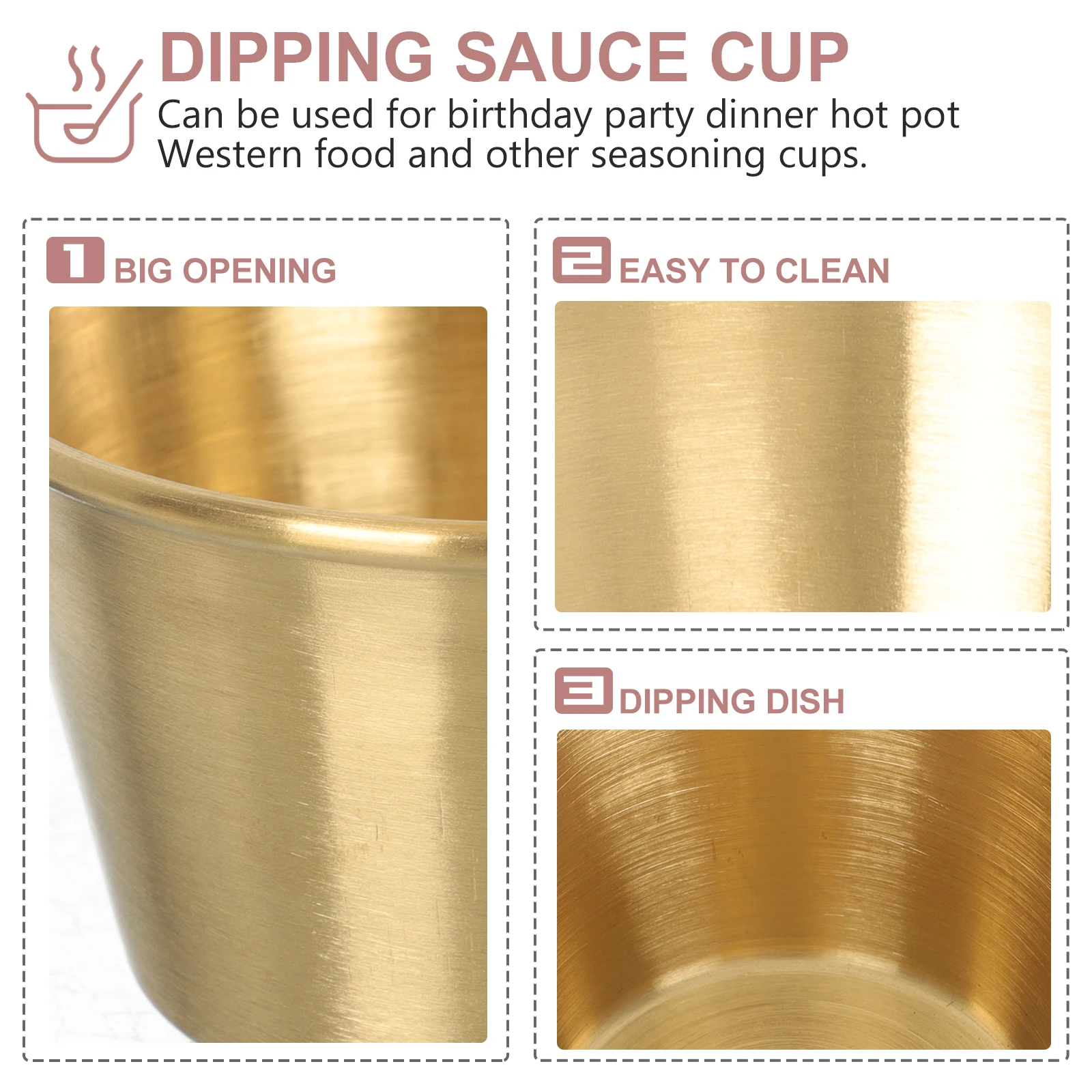 5pcs 304 Sauce Cups Stainless Steel Dipping Bowls Corrosion Resistant Easy Clean Kitchen Supplies Serving Dish For Bbq Picnic
5pcs 304 Sauce Cups Stainless Steel Dipping Bowls Corrosion Resistant Easy Clean Kitchen Supplies Serving Dish For Bbq Picnic