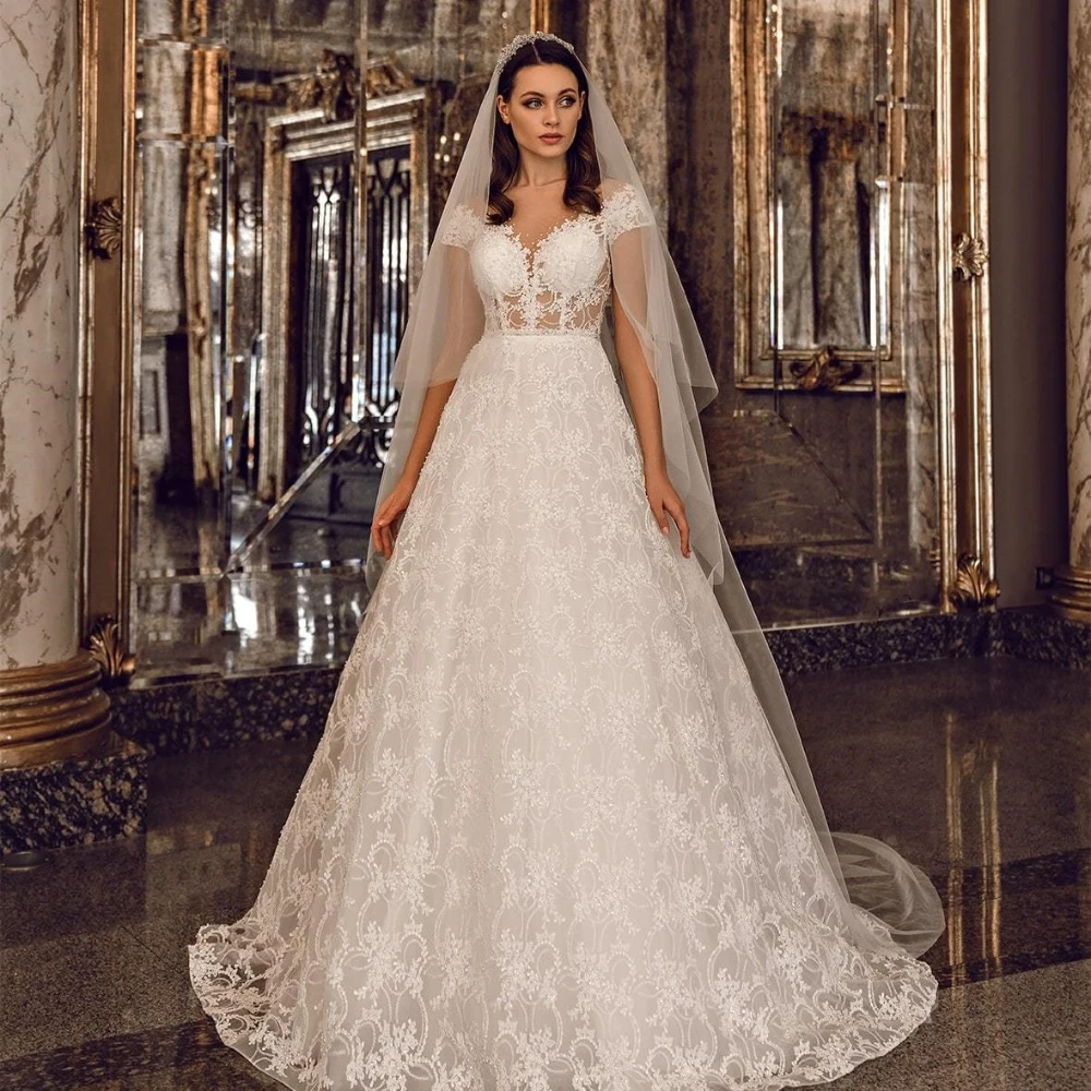 Customized Elegant Glitter A Line Wedding Dress 2024 Classic Sweetheart Lace Appliques Bride Gown For Women Vestido De YAW50
Customized Elegant Glitter A Line Wedding Dress 2024 Classic Sweetheart Lace Appliques Bride Gown For Women Vestido De YAW50