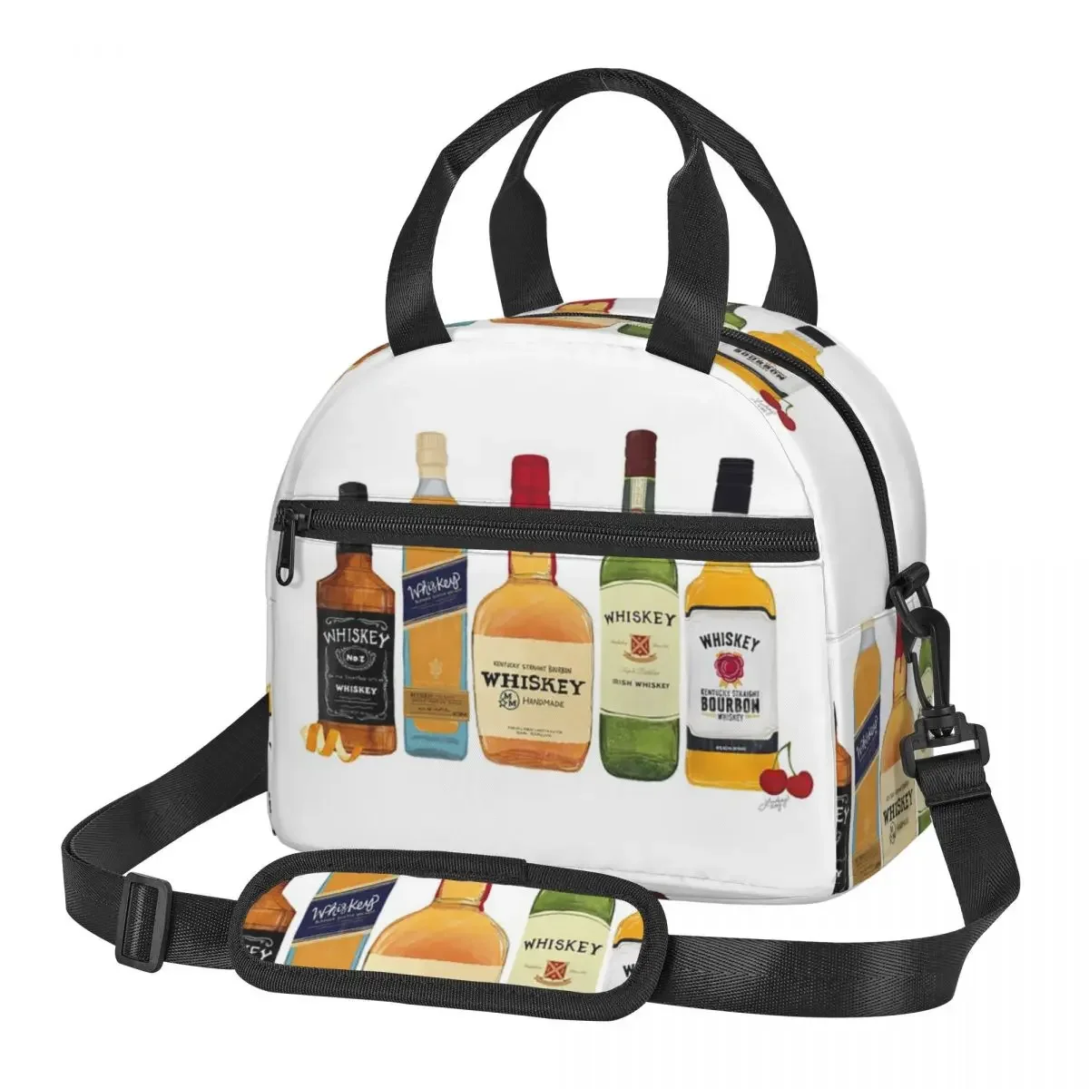 Whiskey Bottles Illustration Insulated Lunch Bag for Women Kids Portable Food Boxes Thermal Lunch Box Tote
Whiskey Bottles Illustration Insulated Lunch Bag for Women Kids Portable Food Boxes Thermal Lunch Box Tote