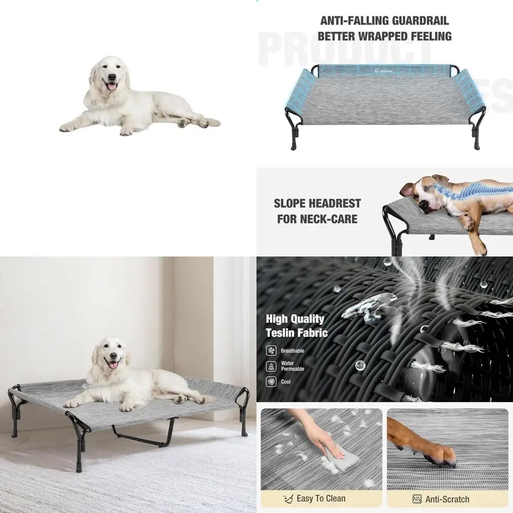 Лежанка для собак X-Large XL с ограждением, дышащей сеткой, нескользящая и моющаяся, для использования в помещении/на улице, черно-серебристая
Лежанка для собак X-Large XL с ограждением, дышащей сеткой, нескользящая и моющаяся, для использования в помещении/на улице, черно-серебристая