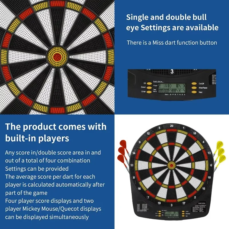 2026 13.5 Inch Electronic DartBoard - Durable ABS Plastic for Indoor/Outdoor Use - 8 Player Modes with LCD Screen
2026 13.5 Inch Electronic DartBoard - Durable ABS Plastic for Indoor/Outdoor Use - 8 Player Modes with LCD Screen