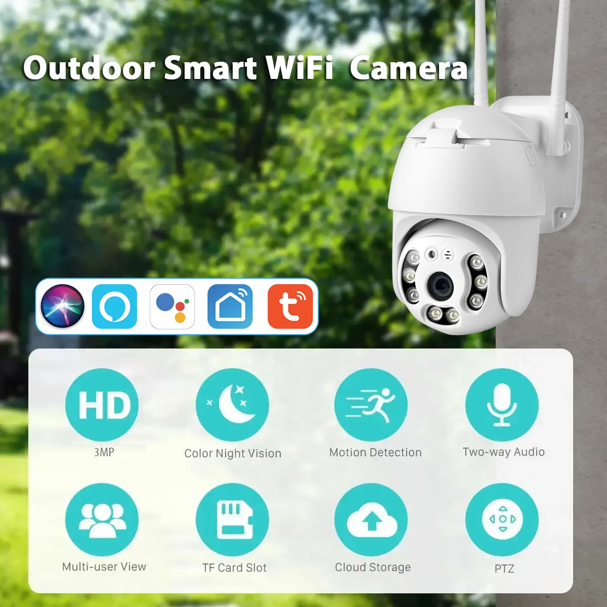 Tuya 4MP PTZ WIFI Network Camera Security Protection Outdoor IP66 Waterproof 5G Dual-band Camera Home Video Surveillance
Tuya 4MP PTZ WIFI Network Camera Security Protection Outdoor IP66 Waterproof 5G Dual-band Camera Home Video Surveillance
