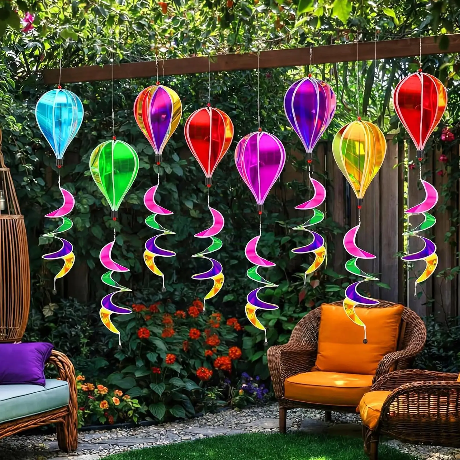 Hot Air Balloon Wind Spinner 8 Pieces Colored Swivel Windmill Bird Scare Tool Hangable Foldable Outdoor Spinners for Garden
Hot Air Balloon Wind Spinner 8 Pieces Colored Swivel Windmill Bird Scare Tool Hangable Foldable Outdoor Spinners for Garden