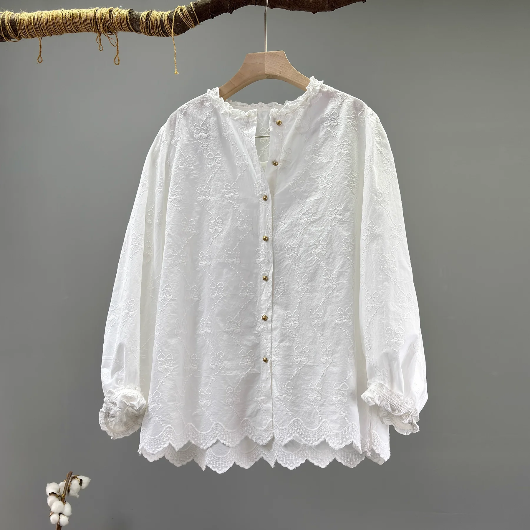 Enianechu Elegant Chic Woman Top 100% Cotton White Beige Embroidered Shirts Autumn Clothes Korea Ladies Long Sleeve Blouses
Enianechu Elegant Chic Woman Top 100% Cotton White Beige Embroidered Shirts Autumn Clothes Korea Ladies Long Sleeve Blouses