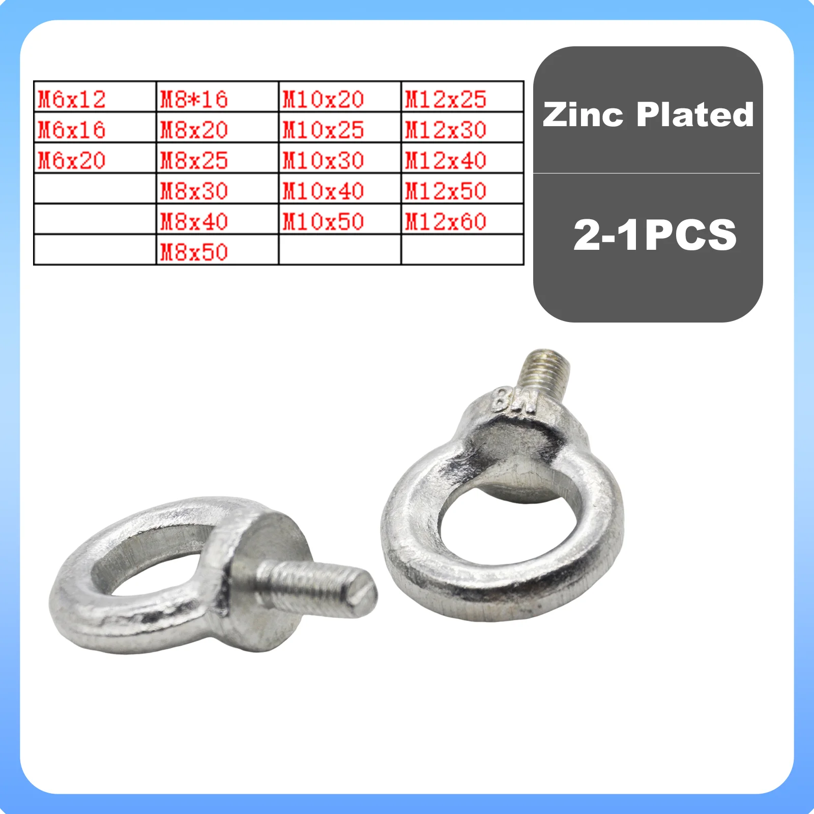 1/2Pcs M6 M8 M10 M12 Eye Screw Bolts Lifting Ring Zinc Plated Steel Heavy Duty Threaded Eyebolts Hooking Nut Screws Fasteners
1/2Pcs M6 M8 M10 M12 Eye Screw Bolts Lifting Ring Zinc Plated Steel Heavy Duty Threaded Eyebolts Hooking Nut Screws Fasteners