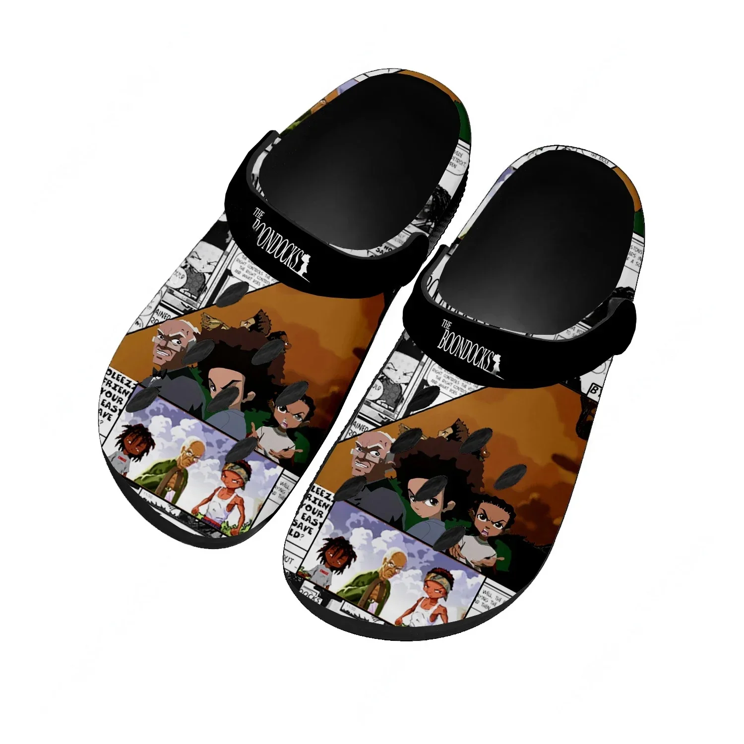 Boondocks Huey Riley Freeman Water Shoes Mens Womens High Quality Home Garden Clogs Customizd Sandals Breathable Hole Slippers
Boondocks Huey Riley Freeman Water Shoes Mens Womens High Quality Home Garden Clogs Customizd Sandals Breathable Hole Slippers