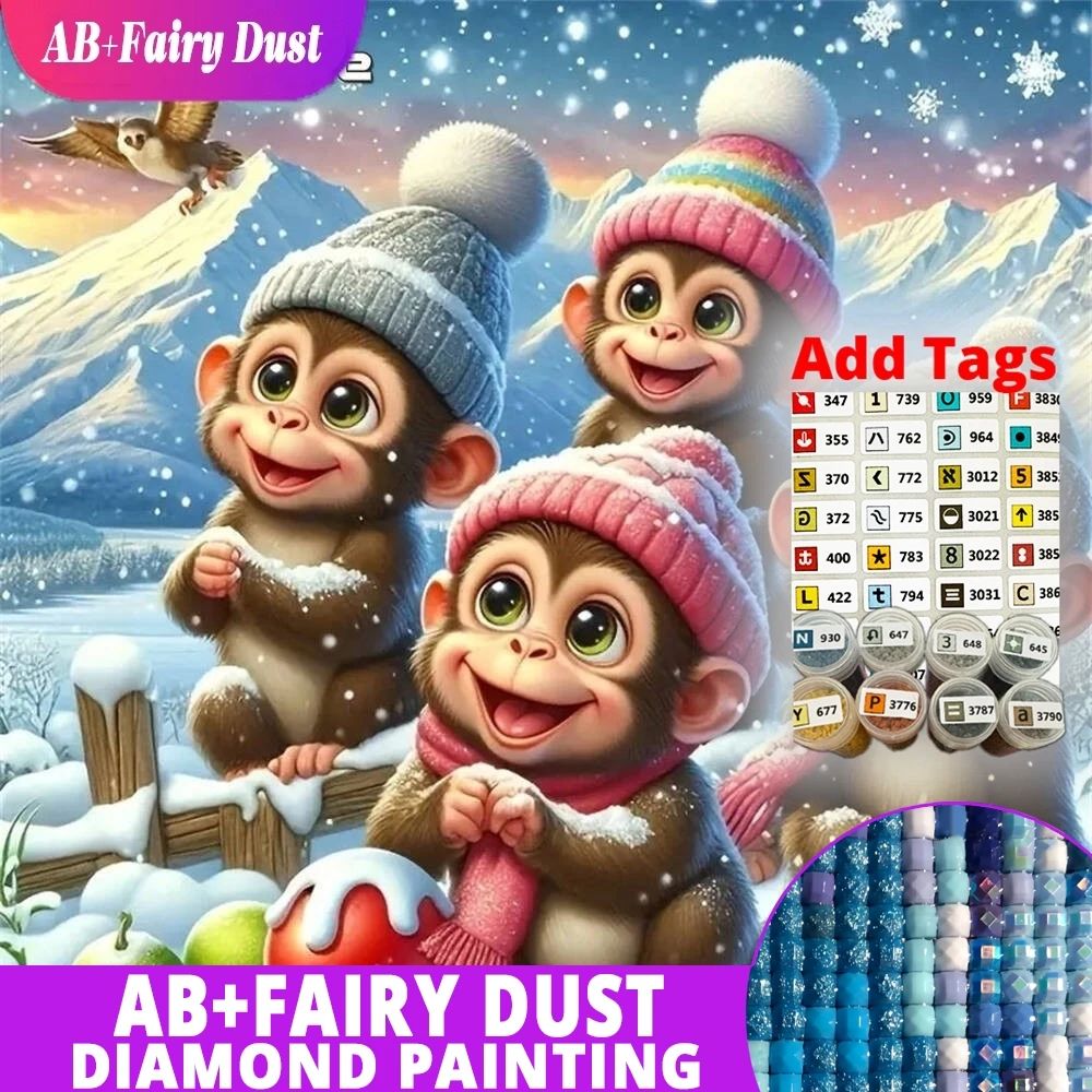 AB Fairy Dust New Arrival Diamond Embroidery Monkey Animal Mosaic Winter Picture Rhinestones DIY Painting Bird Child Hobby
AB Fairy Dust New Arrival Diamond Embroidery Monkey Animal Mosaic Winter Picture Rhinestones DIY Painting Bird Child Hobby