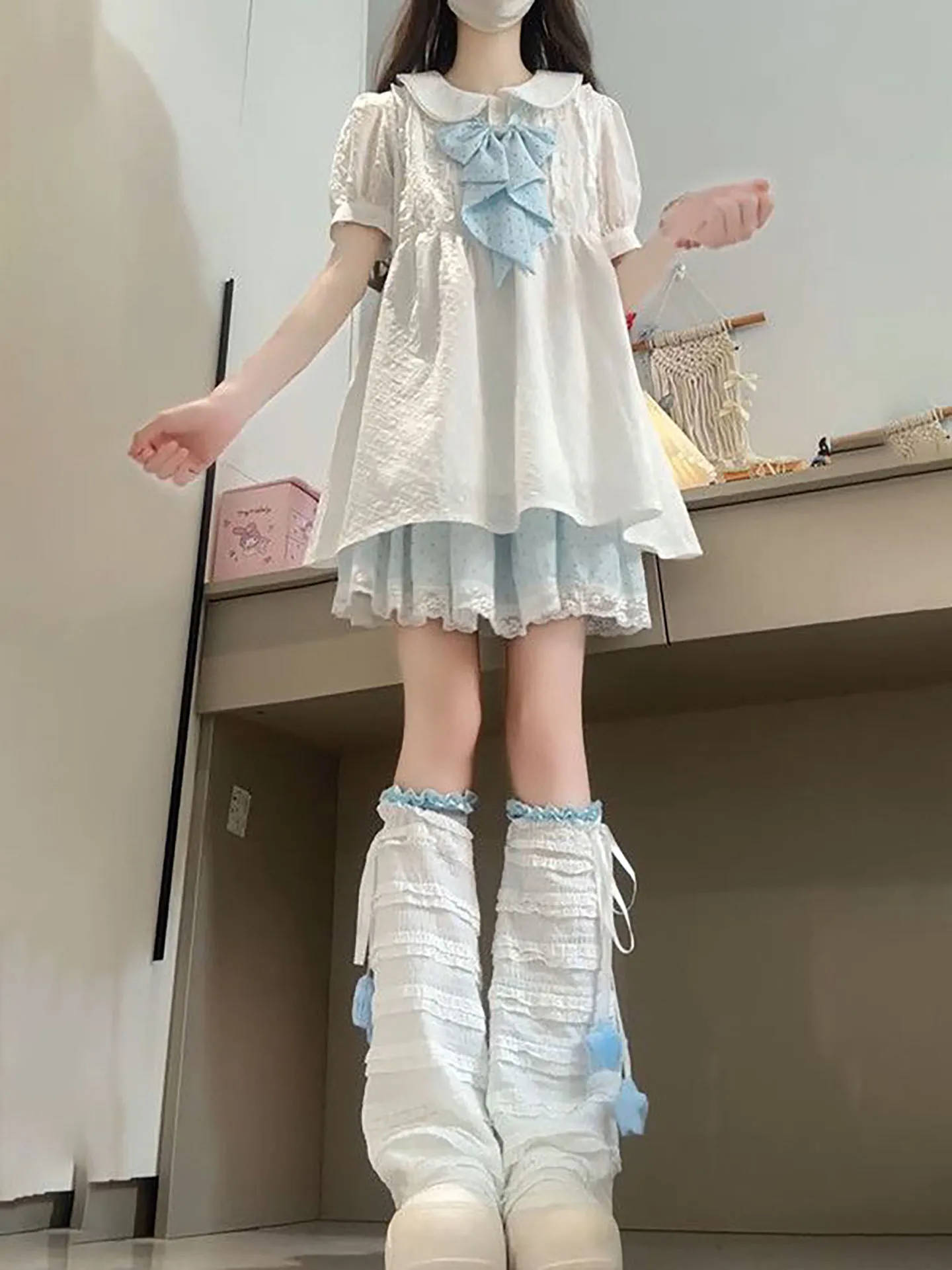 Cute Doll Collar Bubble Sleeve Patchwork Top with Polka Dot Lace Skirt Two Piece Set Women's Fashion Summer Outfit High Waist
Cute Doll Collar Bubble Sleeve Patchwork Top with Polka Dot Lace Skirt Two Piece Set Women's Fashion Summer Outfit High Waist