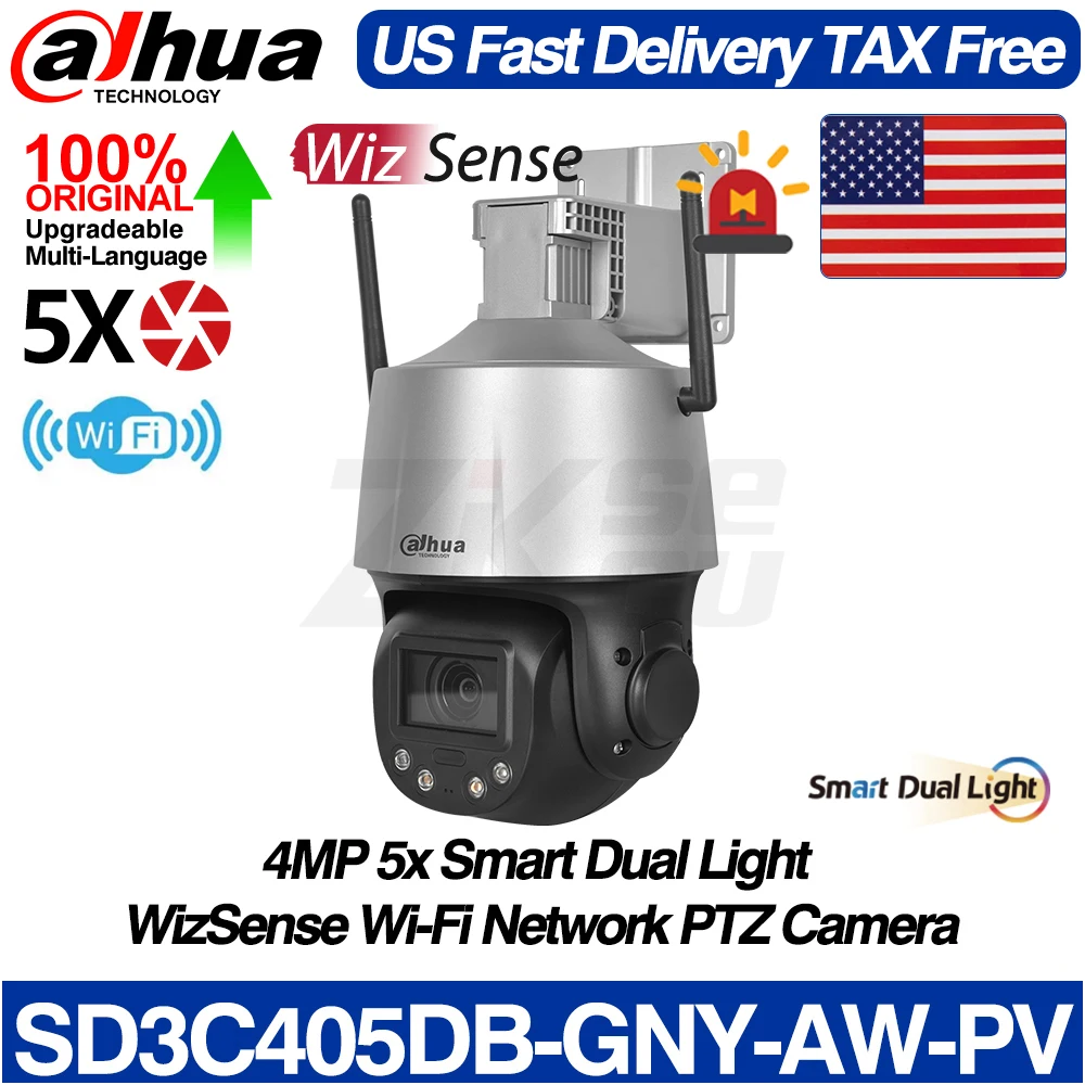 Dahua SD3C405DB-GNY-AW-PV 4MP 5X Smart Dual Light WizSense WiFi Network PTZ IP Camera Full Color IVS SMD3.0 Audio&Light Warning
Dahua SD3C405DB-GNY-AW-PV 4MP 5X Smart Dual Light WizSense WiFi Network PTZ IP Camera Full Color IVS SMD3.0 Audio&Light Warning