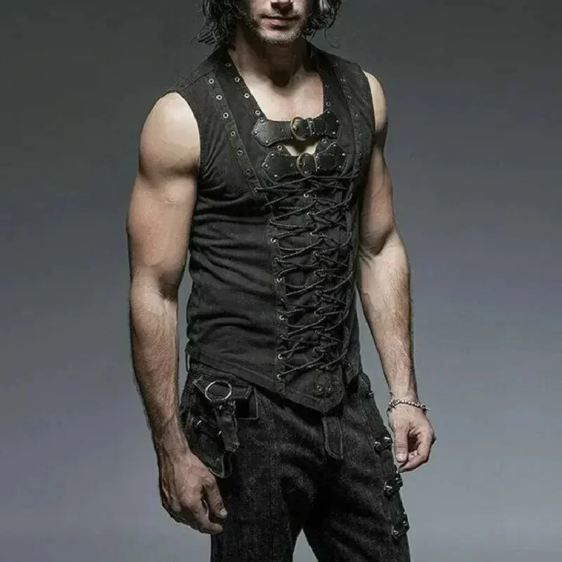 Steampunk Black belt Buckle & Lace-Up Sleevless Waisthat Jacket Gothic Vintage Corset Renaissance Vest Pirate costume
Steampunk Black belt Buckle & Lace-Up Sleevless Waisthat Jacket Gothic Vintage Corset Renaissance Vest Pirate costume