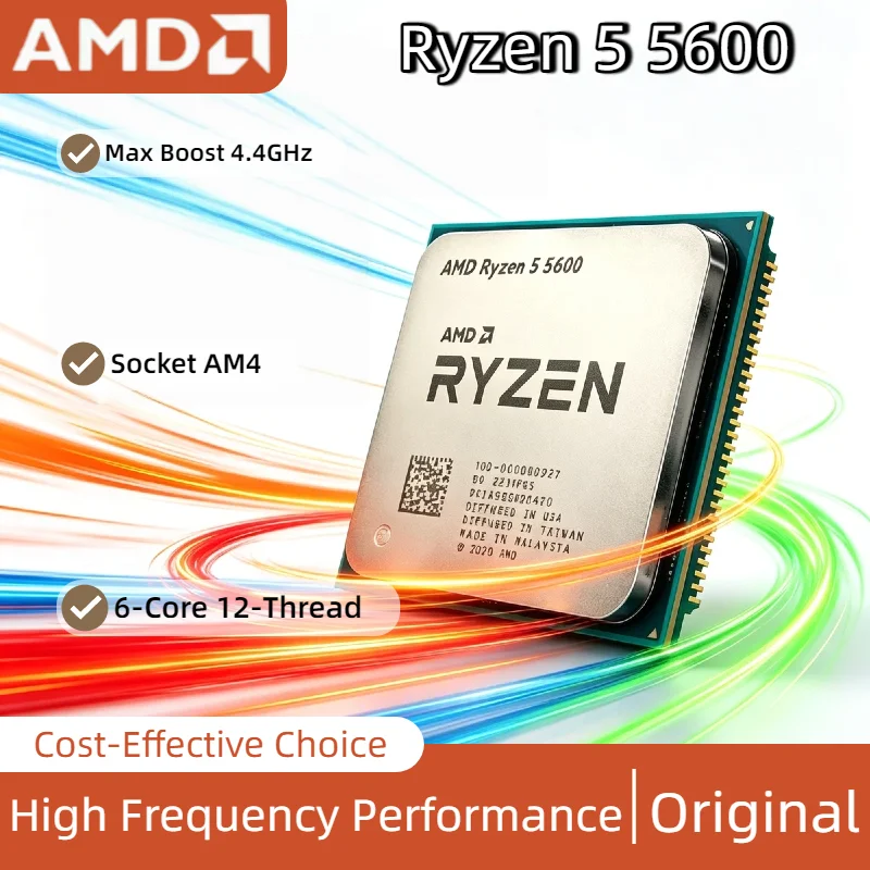 AMD Ryzen 5 R5 5600 4.4GHz Boost 6 Core 12 Thread CPU Processor 65W Socket AM4 Desktop Gaming Tray No Fan New Max
AMD Ryzen 5 R5 5600 4.4GHz Boost 6 Core 12 Thread CPU Processor 65W Socket AM4 Desktop Gaming Tray No Fan New Max