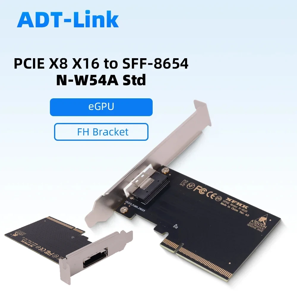 PCIe X8 X16 to SFF-8654 8i Adapter External Graphics Card eGPU Converter PCI Express External GPU Riser Card for Desktop Laptop
PCIe X8 X16 to SFF-8654 8i Adapter External Graphics Card eGPU Converter PCI Express External GPU Riser Card for Desktop Laptop